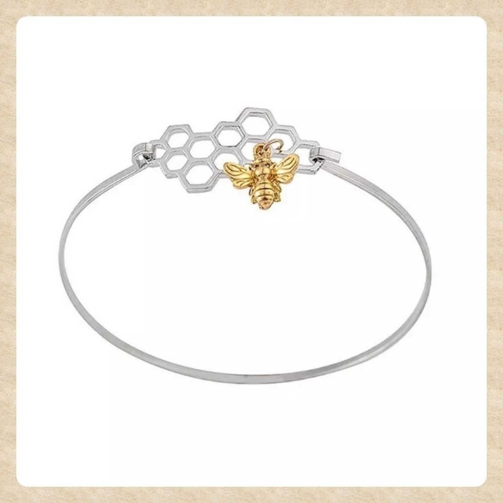 Honeycomb Bracelet with Bee Charm